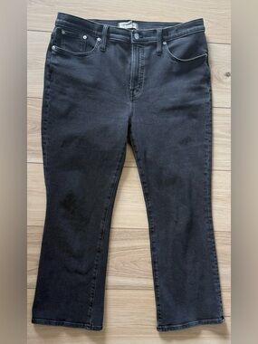 Madewell Mid Rise Kick Out Crop Jeans Size 31 Black Wash